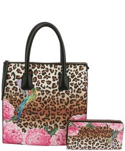 Women Purse Leopard Handbag LQ2661W BLACK